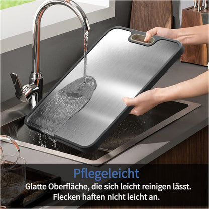 Reversible Cutting Board Titanium PP or Stainless Steel PP, Food Grade Non-Slip Durable Multifunctional, SZ1