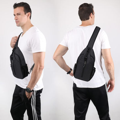 Multifunctional Shoulder Crossbody Chest Backpack with Headphone Jack, Unisex for Hiking Traveling Climbing, Dark Blue