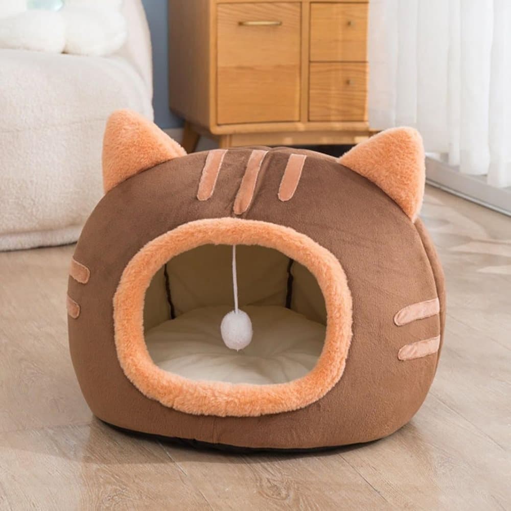 Fluffy Dog Bed Cat Bed Winter Pet House Anti-Slip, Large, Pink