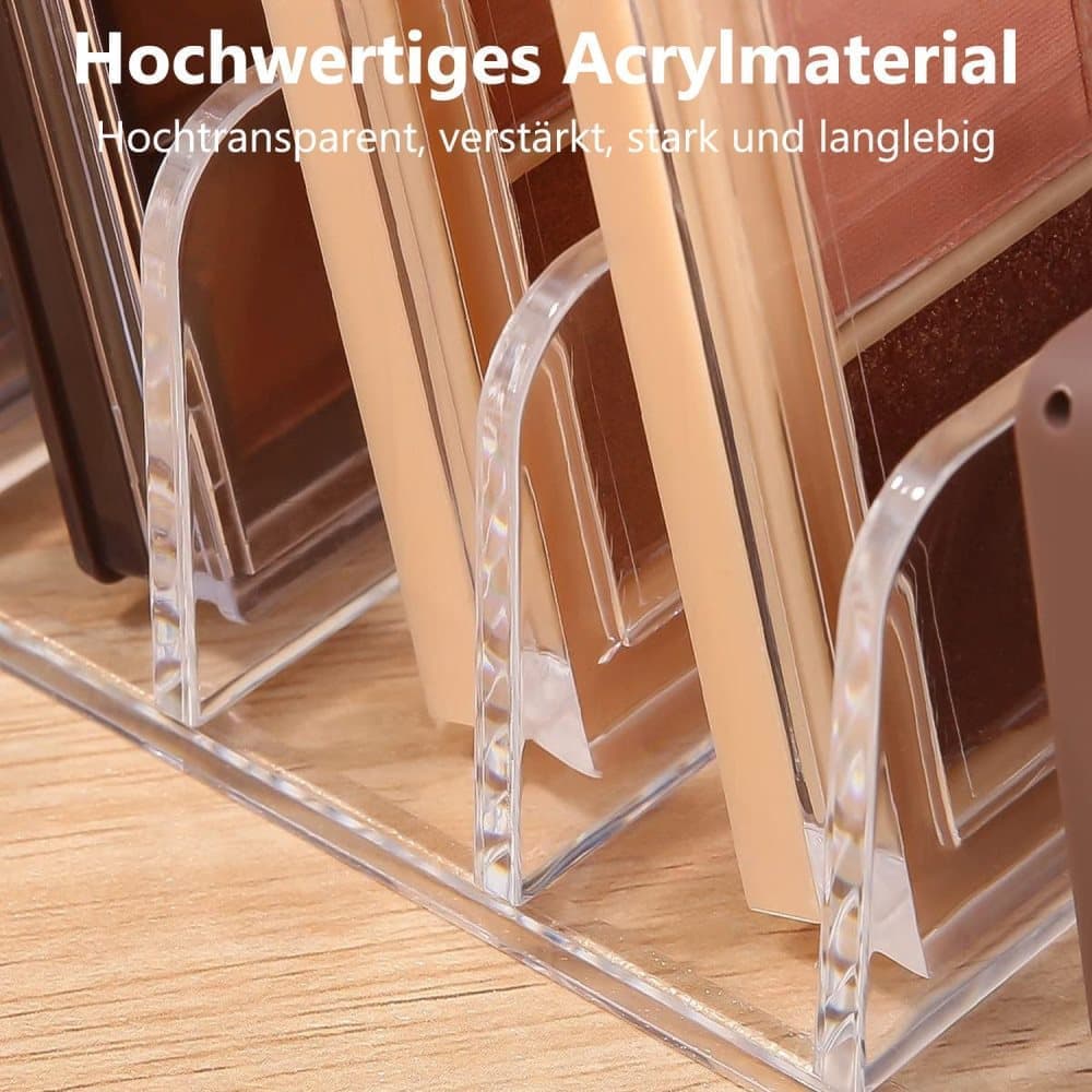 2-Pack Acrylic Makeup Organizer with 7 Compartments for Eyeshadow, 17Ã12.5Ã4cm, Perfect for Vanity and Dressing Tables.
