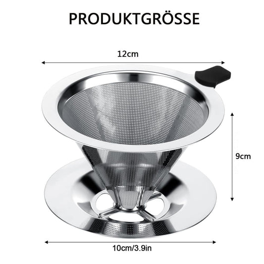 Reusable Stainless Steel Coffee Filter, Durable and Easy to Clean, Eco-Friendly for Brewed Coffee, 10CM
