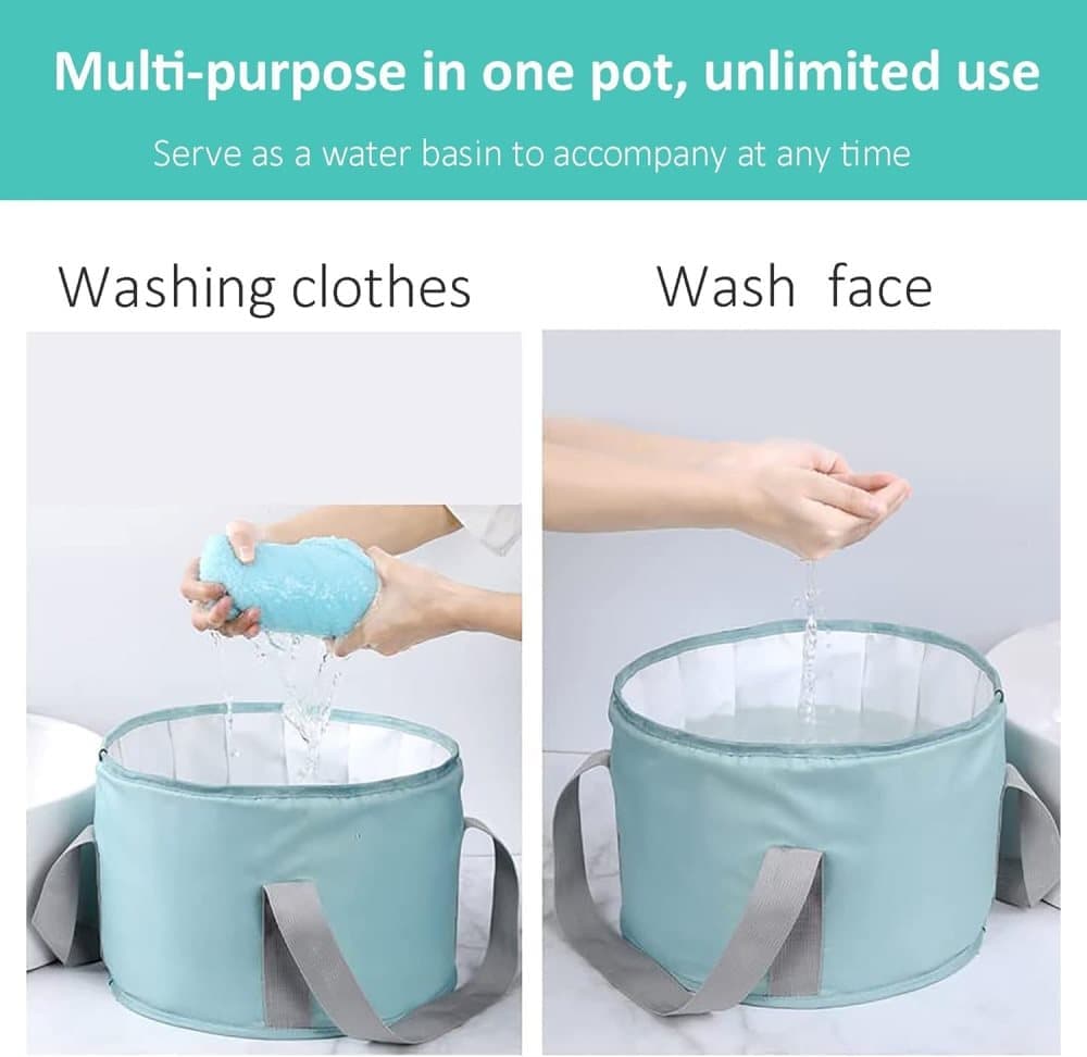 Foldable Foot Bath Tub 30x36cm, Gray, Portable for Home Travel Camping Outdoor Use, Spa and Care.