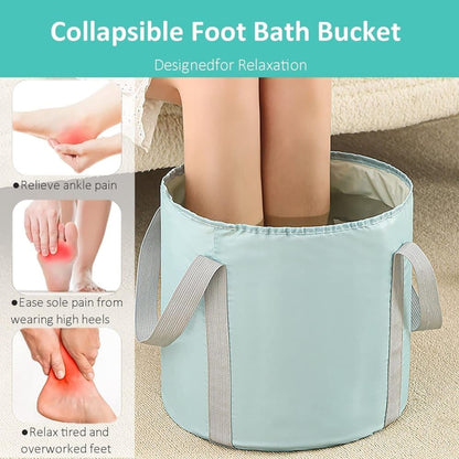 Foldable Foot Bath Tub 30x36cm, Gray, Portable for Home Travel Camping Outdoor Use, Spa and Care.