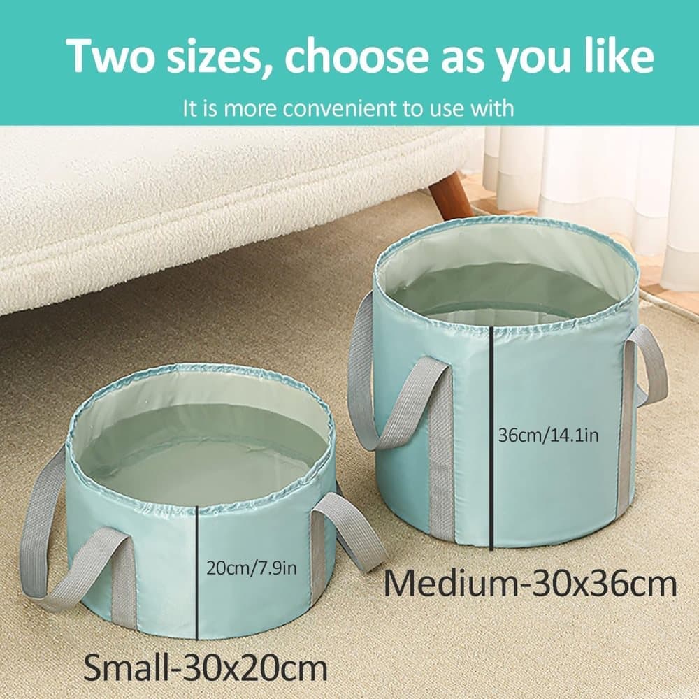Foldable Foot Bath Tub 30x36cm, Gray, Portable for Home Travel Camping Outdoor Use, Spa and Care.