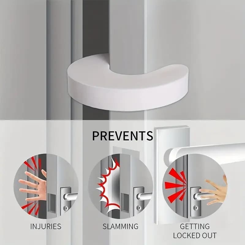 6-Pack Kids Door Stops, High Density EVA Pinch Protection Door Clips for Child Safety, Compatible with Most Doors