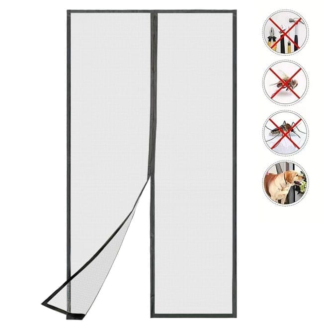 80 x 210 cm Magnetic Insect Screen Door, Automatic Closing, Durable and Scratch-Resistant, Breathable for Mosquito Protection