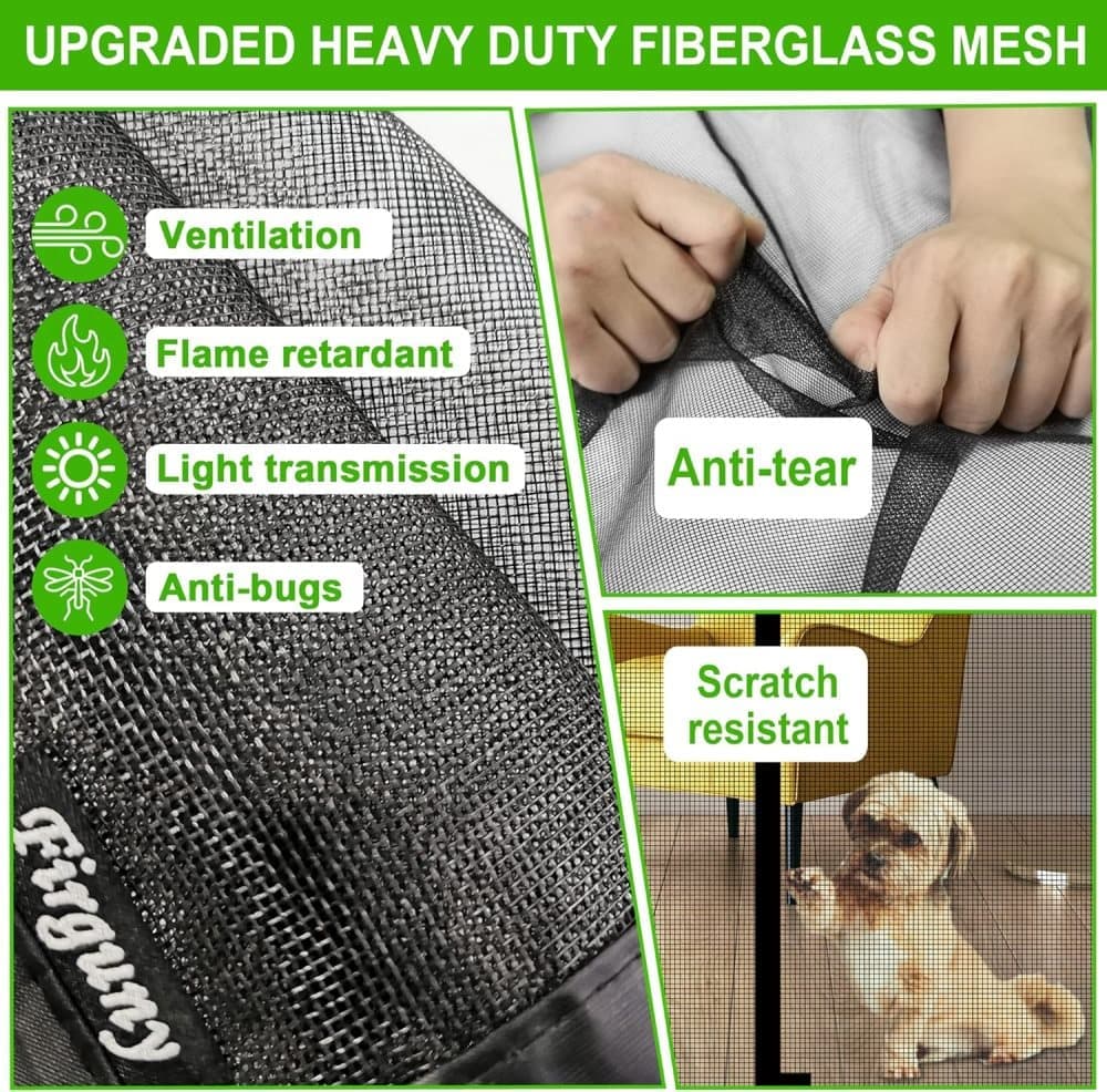 80 x 210 cm Magnetic Insect Screen Door, Automatic Closing, Durable and Scratch-Resistant, Breathable for Mosquito Protection