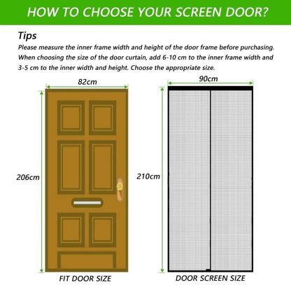Magnetic insect screen door with automatic closing, quiet durable scratch-resistant breathable mesh for insect and mosquito protection, 120x210cm