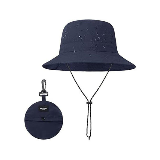 Foldable Waterproof Fisherman Hat Unisex Quick-Drying Sun Protection Outdoor Summer Hat, Dark Blue