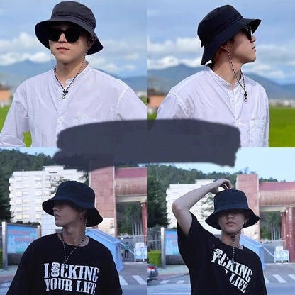 Foldable Waterproof Fisherman Hat Unisex Quick-Drying Sun Protection Summer Outdoor, Dark Green