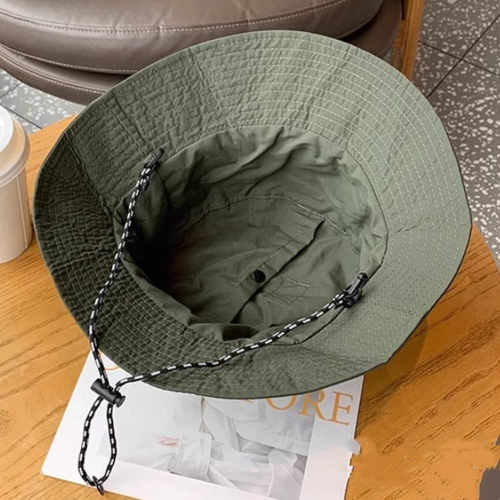 Foldable Waterproof Fisherman Hat Unisex Quick-Drying Sun Protection Summer Outdoor, Dark Green