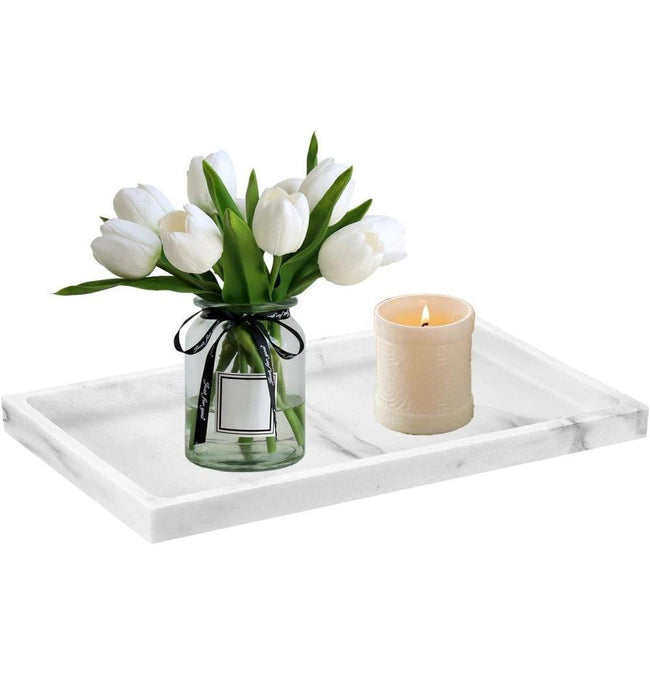Silicone storage tray organizer for makeup and small items, 30 cm x 12.5 cm, Light gray. Hover Image