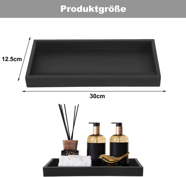 Silicone storage tray organizer for makeup and small items, 30 cm x 12.5 cm, Light gray Main Image