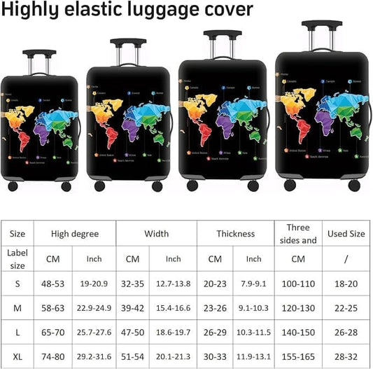 18-32 Inch Elastic Suitcase Cover Washable Luggage Protector Reusable Travel Protective, 18-20inch