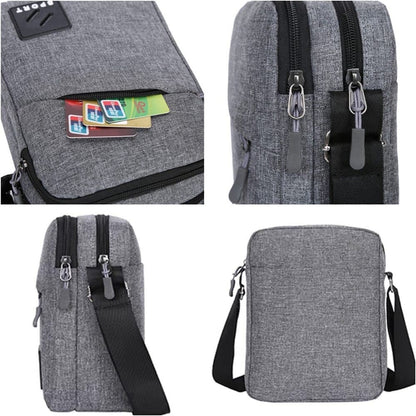 Multifunctional Waterproof Shoulder Bag, 2 Compartments, Black, 16x23x9cm