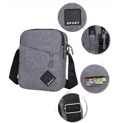 Multifunctional Waterproof Shoulder Bag, 2 Compartments, Black, 16x23x9cm