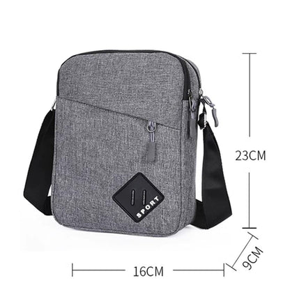 Multifunctional Waterproof Shoulder Bag, 2 Compartments, Black, 16x23x9cm