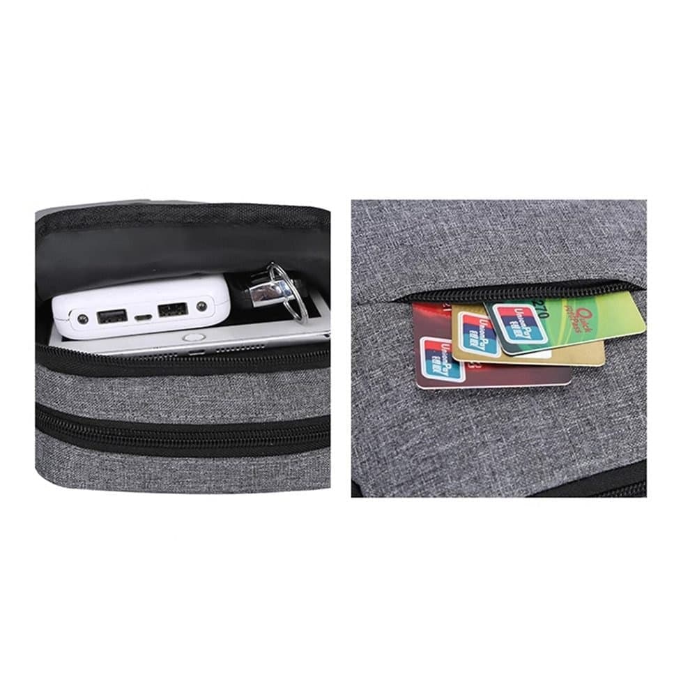 Multifunctional Waterproof Shoulder Bag, 2 Compartments, Black, 16x23x9cm