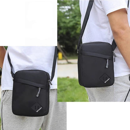 Multifunctional Waterproof Shoulder Bag, 2 Compartments, Black, 16x23x9cm