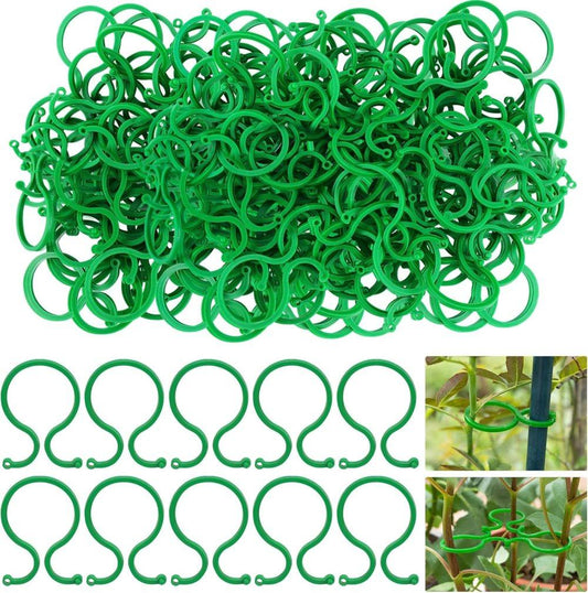 100 pcs Garden Plant Clips Plastic Ring for Vines Tomatoes Flowers, 1.2 inch