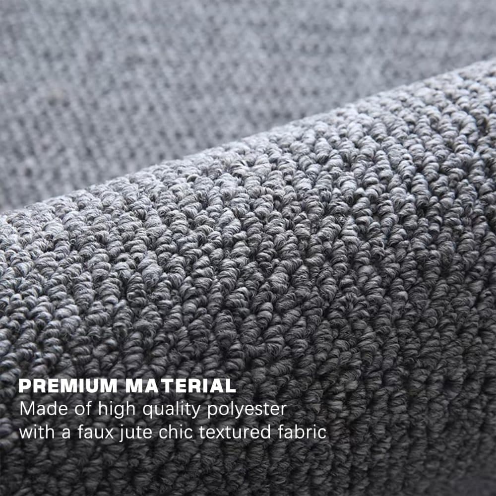 60x90cm Jute Doormat for Indoor Outdoor Use Non Slip Dust Resistant Quick Absorbing, Gray