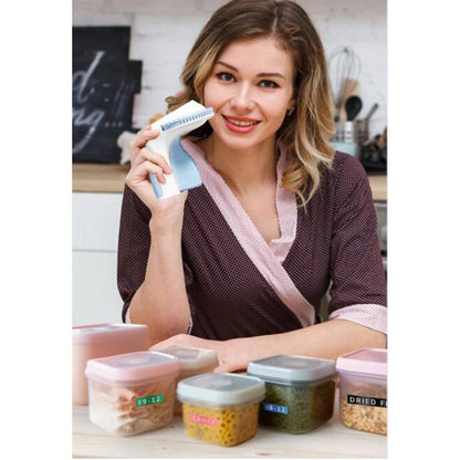Portable Label Printer with 6 Rolls of Label Tape, Easy to Operate, Multifunction 3D Printer for Home Use, Pink