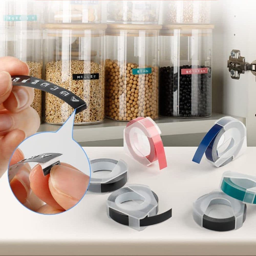 Portable Label Printer with 6 Rolls of Label Tape, Easy to Operate, Multifunction 3D Printer for Home Use, Pink