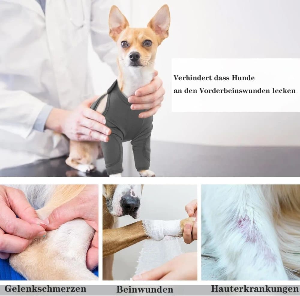 3XL Dog Elbow Protector, Light Gray, Breathable Elastic Post-Surgery Protection, Prevents Licking and Biting
