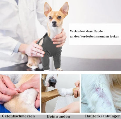 Breathable Elastic Dog Elbow Protector for Post-Surgery Protection Prevents Licking and Biting, M, Light Gray