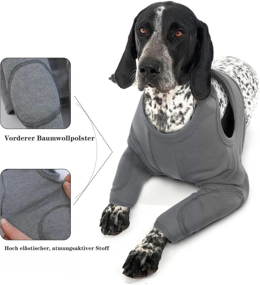 1 Pair Breathable Elastic Dog Elbow Protector for Post-Surgery, Prevents Licking and Biting, Size S Light Gray