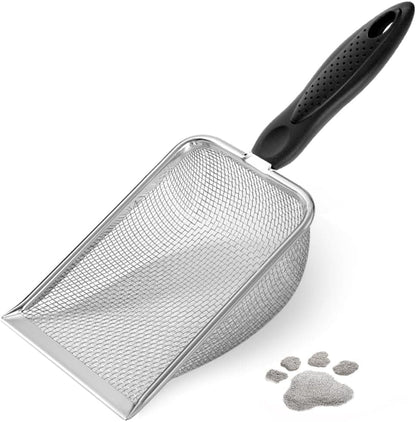2.8MM Stainless Steel Cat Litter Scoop for Litter Box, Durable and Easy to Clean, Compatible with All Brands
