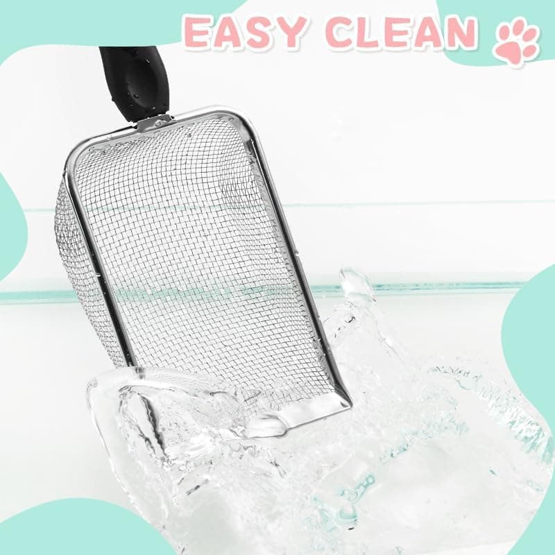 2.8MM Stainless Steel Cat Litter Scoop for Litter Box, Durable and Easy to Clean, Compatible with All Brands