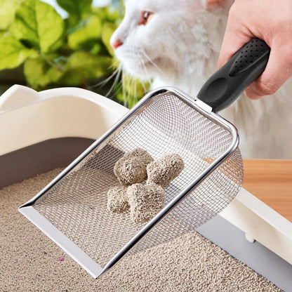 2.8MM Stainless Steel Cat Litter Scoop for Litter Box, Durable and Easy to Clean, Compatible with All Brands