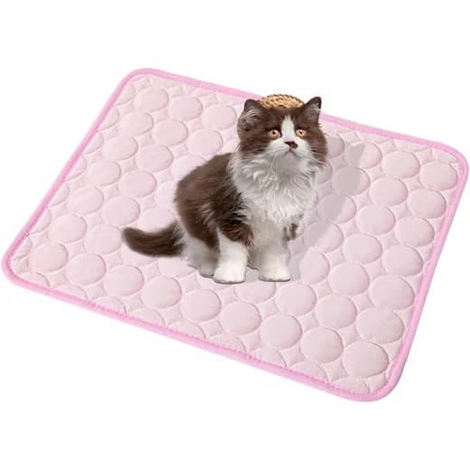 50-100 cm Dog and Cat Cooling Mat, Breathable Pet Cooling Pad, Pink, 70×55 cm