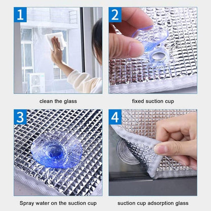 50x100cm Aluminum Foil Sun Protection Film, Self-Adhesive Thermal Insulation UV Privacy Protection for Balcony Windows Conservatories, Gray