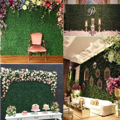 10-Pack Artificial Grass Panels 25x25 cm for Garden Party Wall Decor, Compatible with Outdoor