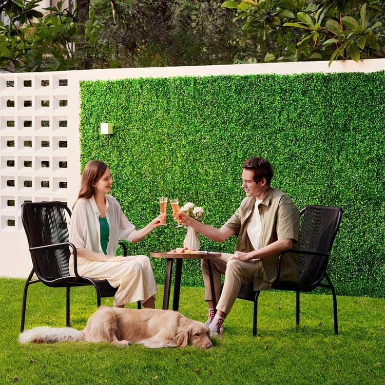 10-Pack Artificial Grass Panels 25x25 cm for Garden Party Wall Decor, Compatible with Outdoor