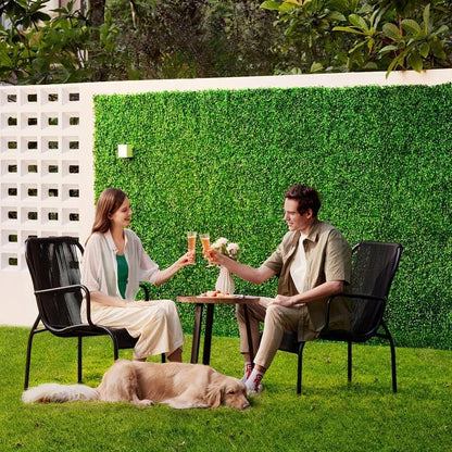 10-Pack Artificial Grass Panels 25x25 cm for Garden Party Wall Decor, Compatible with Outdoor