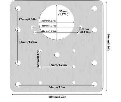 12 pcs Stainless Steel Hinge Repair Plate for Furniture Cabinet Hinges, 9x9 cm, Silver