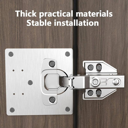 12 pcs Stainless Steel Hinge Repair Plate for Furniture Cabinet Hinges, 9x9 cm, Silver