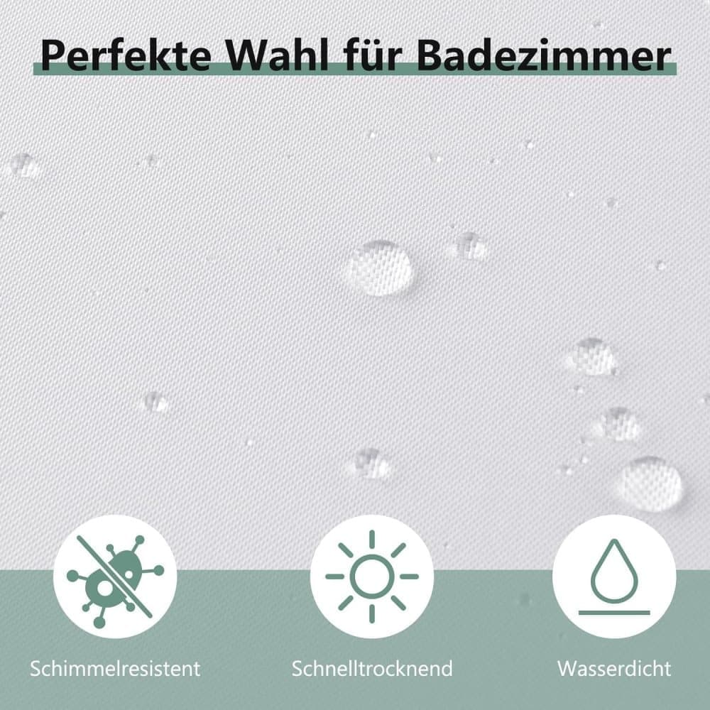Waterproof Quick-Drying Shower Curtain 180x180cm, Mold Resistant for Bathroom and Outdoor Use, Light Purple