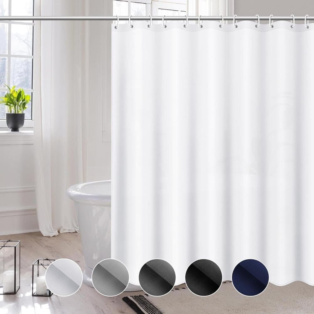 Waterproof Shower Curtain 180x180cm, Light Blue, Quick-Drying Mold Resistant, Compatible with Outdoor Shower and Bathroom