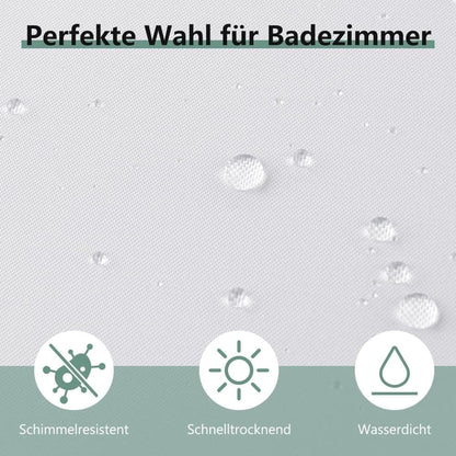 Waterproof Shower Curtain 180x180cm, Light Blue, Quick-Drying Mold Resistant, Compatible with Outdoor Shower and Bathroom
