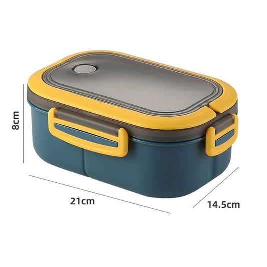 Lunch Box with Compartments for Kids and Adults, Blue, 14.5x21x8 cm