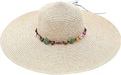 Foldable Straw Hat for Women UPF50+ Sun Protection Wide Brim, Pink, One Size