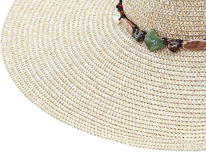 Foldable Straw Hat for Women UPF50+ Sun Protection Wide Brim, Pink, One Size