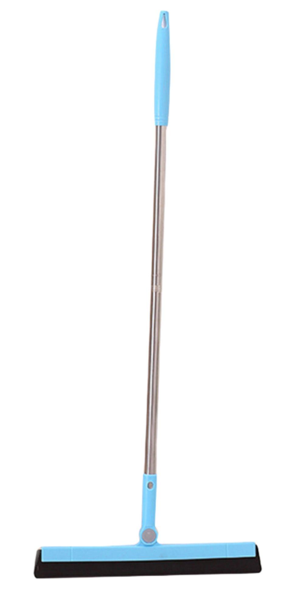 95 cm Water Scraper with Telescopic Handle, Rotatable for Wet and Dry Use, Compatible with Floors, Tiles, Windows and Showers, Blue.