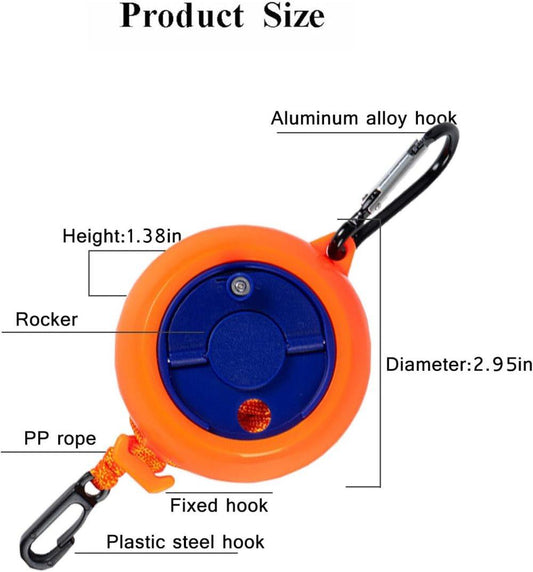 10m Retractable Clothesline Portable for Indoors Outdoors Travel Camping Hotels Gardens, 10m Orange