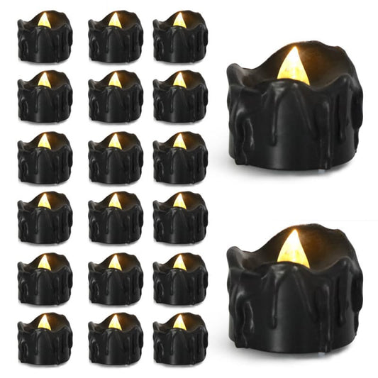 12-Pack Battery Operated LED Tea Lights with 3D Flame, Flameless Candles for Halloween and Party Decoration
