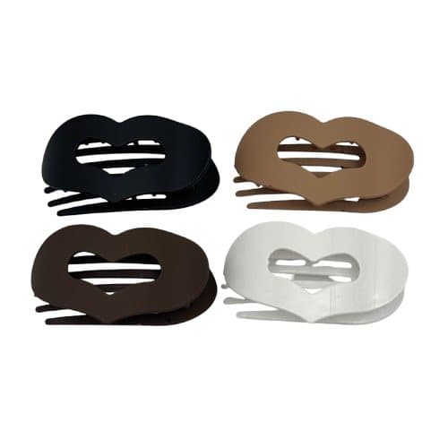 4-Pack Flat Hair Clips, Multicolored, Strong Grip Comfortable Design for Thin and Thick Hair, Oval/Square.